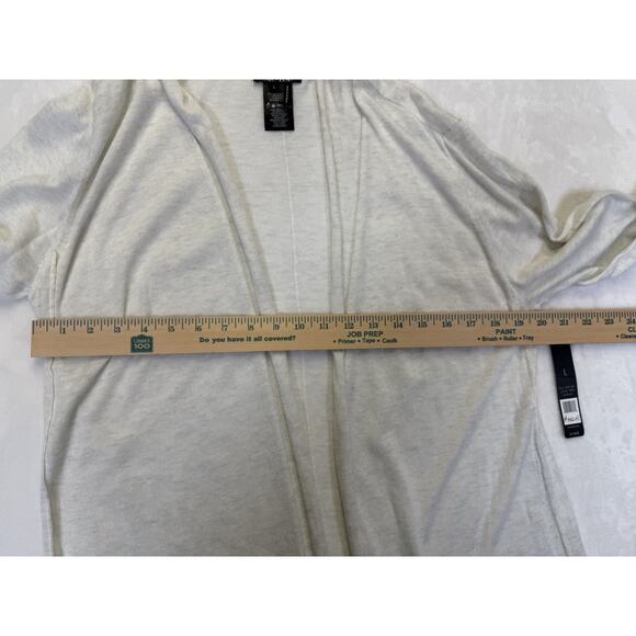 Nic Zoe Long Cardigan Women’s Sz L Open Front Cotton Cashmere Rolled Hem Duster - Picture 9 of 10